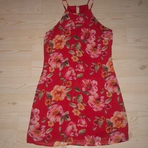 Red floral dress